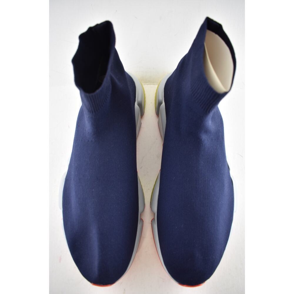 Balenciaga Mens Speed Sock Marine Navy Blue Grey BB Logo High Top Sneaker 44 11 - Picture 8 of 12